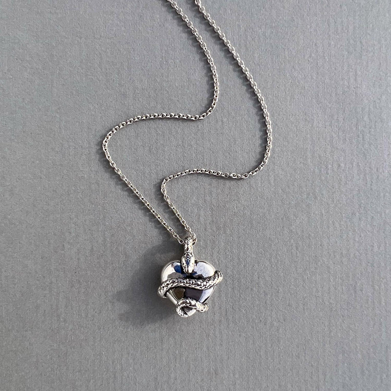 Wise Heart Charm Necklace Silver