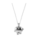 Wise Heart Charm Necklace Silver