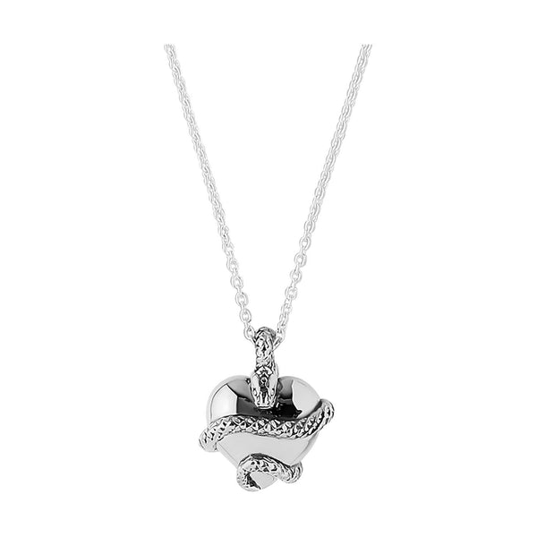 Wise Heart Charm Necklace Silver