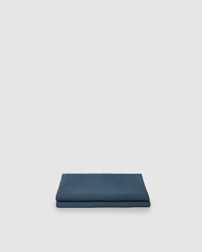 Marcel Linen Pillowcases (Pair) - Adriatic - ourCommonplace