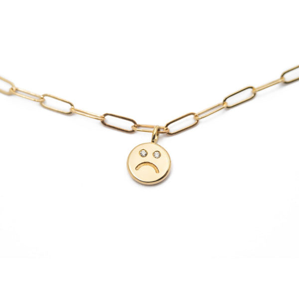 Happy and Sad Face Bracelet - 14k Yellow Gold - ourCommonplace