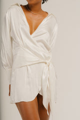 Serene Shirt Dress (White) - ourCommonplace